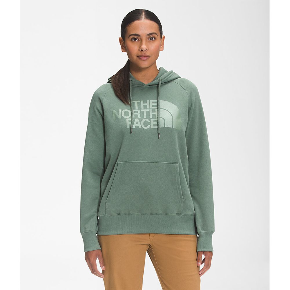 The North Face Hoodie Womens Australia - The North Face Luxe Half Dome Pullover Green (YUP-704159)